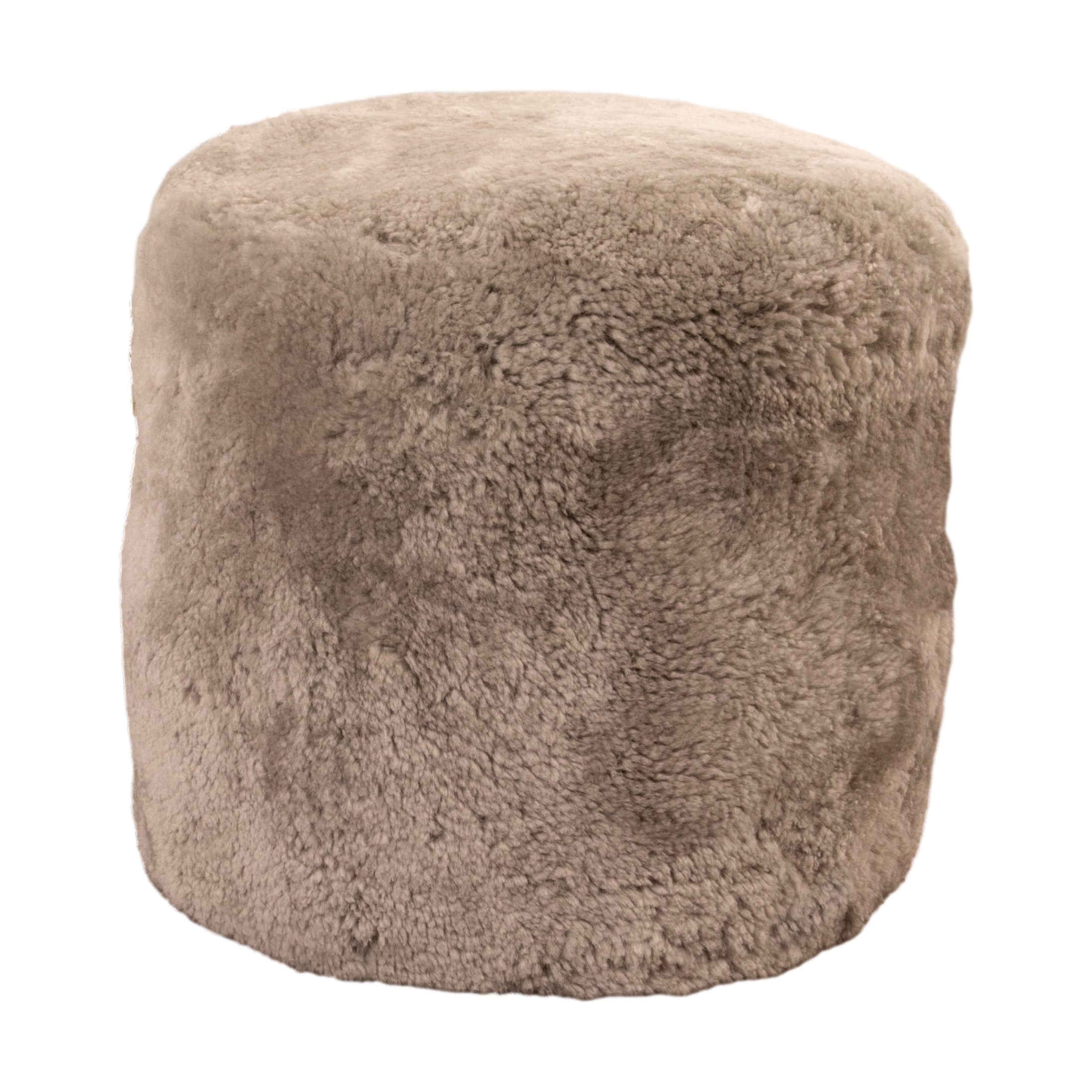 Grey Short Pile Sheepskin Pouf